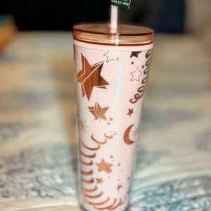 Starbucks Holiday 2023 Pink Moon and Stars tumbler Venti